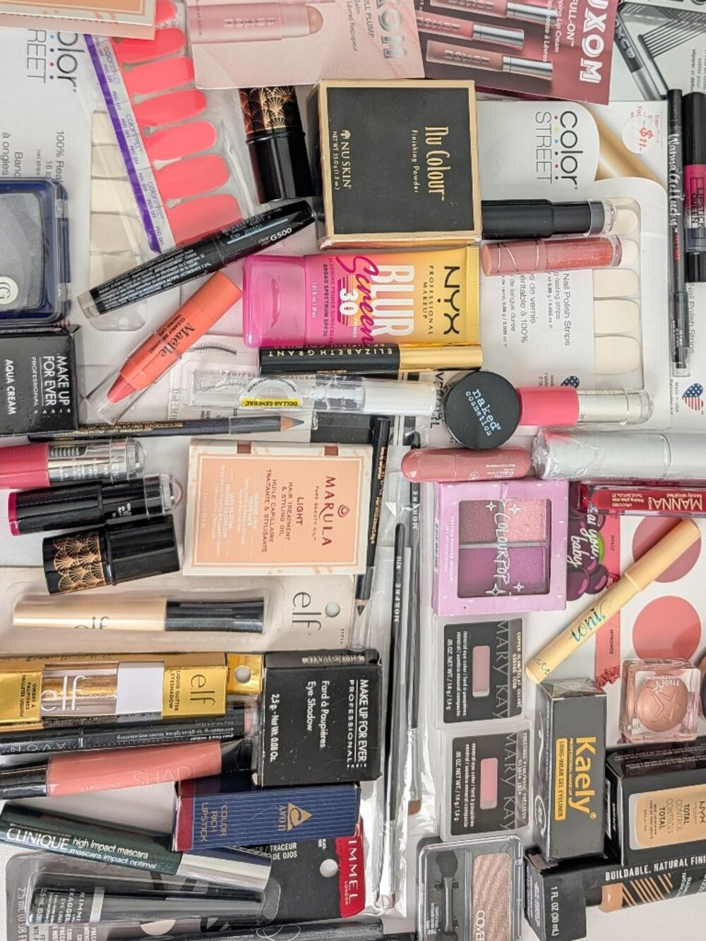 Mixed Beauty Makeup Cosmetics Lot Over 60 Pieces Sample Travel & Full Size NEW